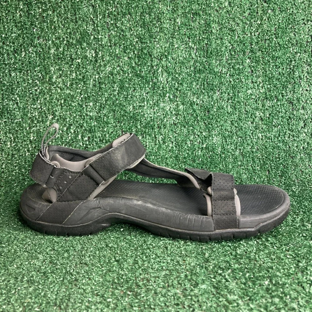 Teva Minam River Adjustable Strap Hiking Sport Athletic Sandals Black Mens Sz 9‎